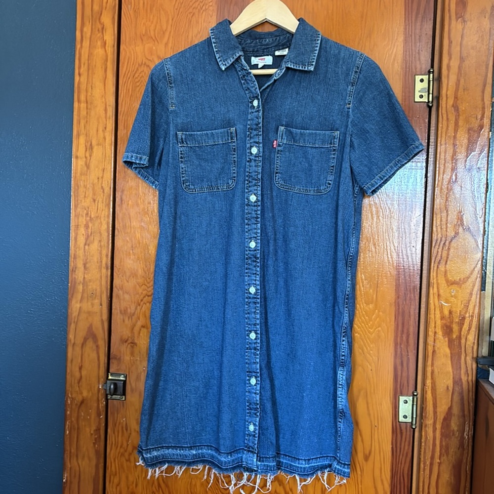 Levi's Denim Button Down Dress, Size S, Medium Wash